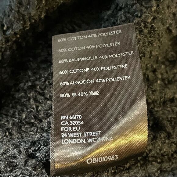 Free People Solid Black Over Sized V Neck Pullover Chunky Cotton Sweater size M - Picture 8 of 14